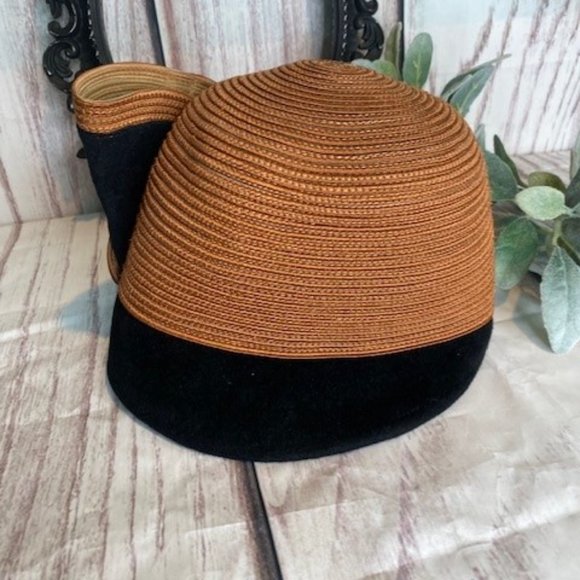 CoCo Women’s Cloche Hat with Side Flower Fan Brown Party Church - Picture 3 of 5